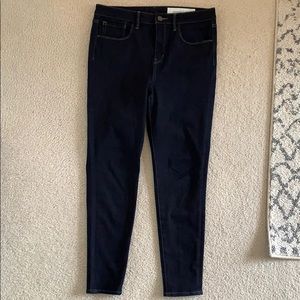 Treasure & Bond high waist clean dark blue denim
